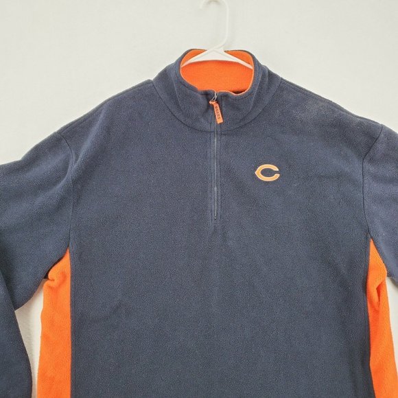 CHICAGO BEARS Sweater NFL Men's Long Sleeve 1/4 Zip Pullover Blue Extra Large - Picture 7 of 12